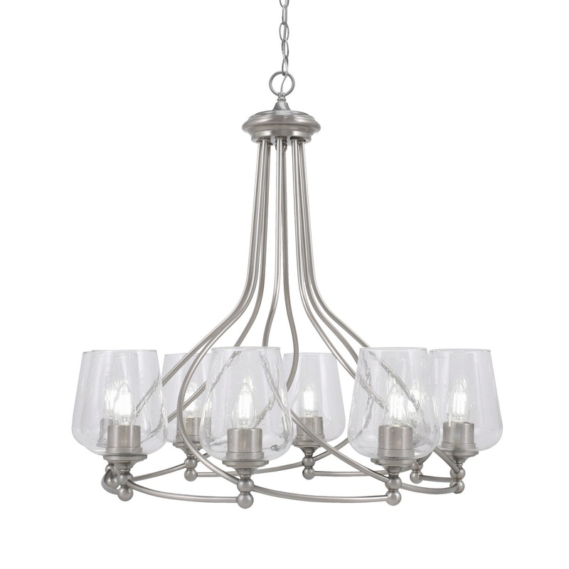 Capri Eight Light Chandelier in Brushed Nickel