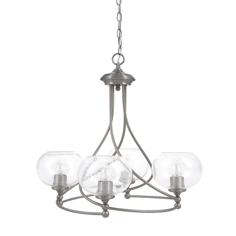 Capri Four Light Chandelier in Brushed Nickel
