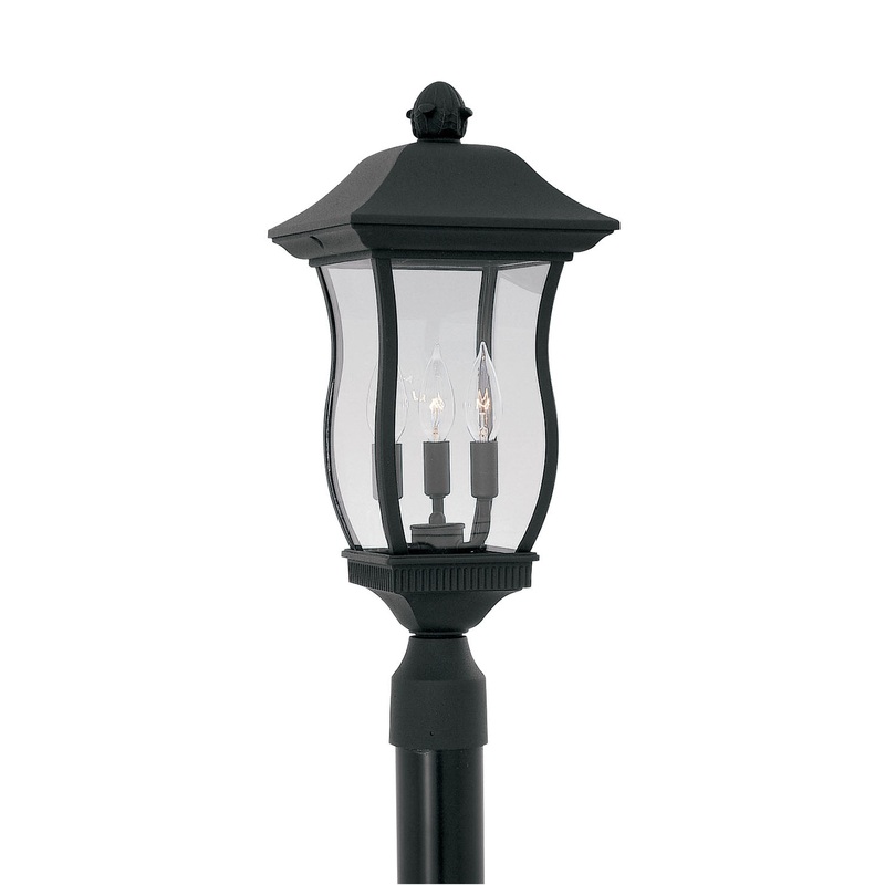 Chelsea Three Light Post Lantern in Black