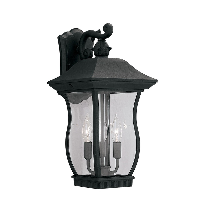 Chelsea Three Light Wall Lantern in Black