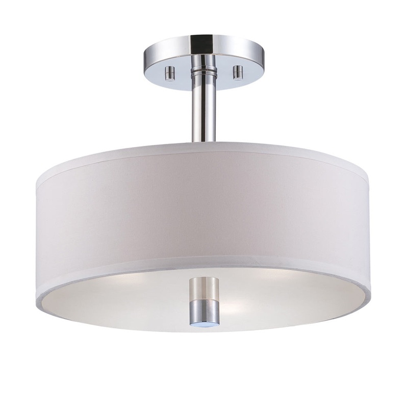 Cordova Three Light Semi-Flush Mount in Chrome