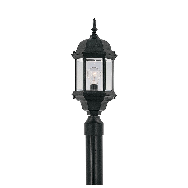 Devonshire One Light Post Lantern in Black