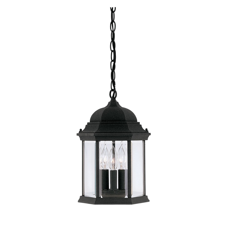 Devonshire Three Light Hanging Lantern in Black