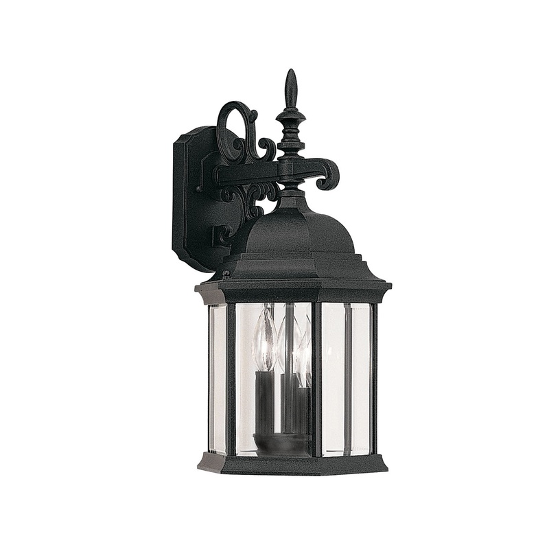Devonshire Three Light Wall Lantern in Black