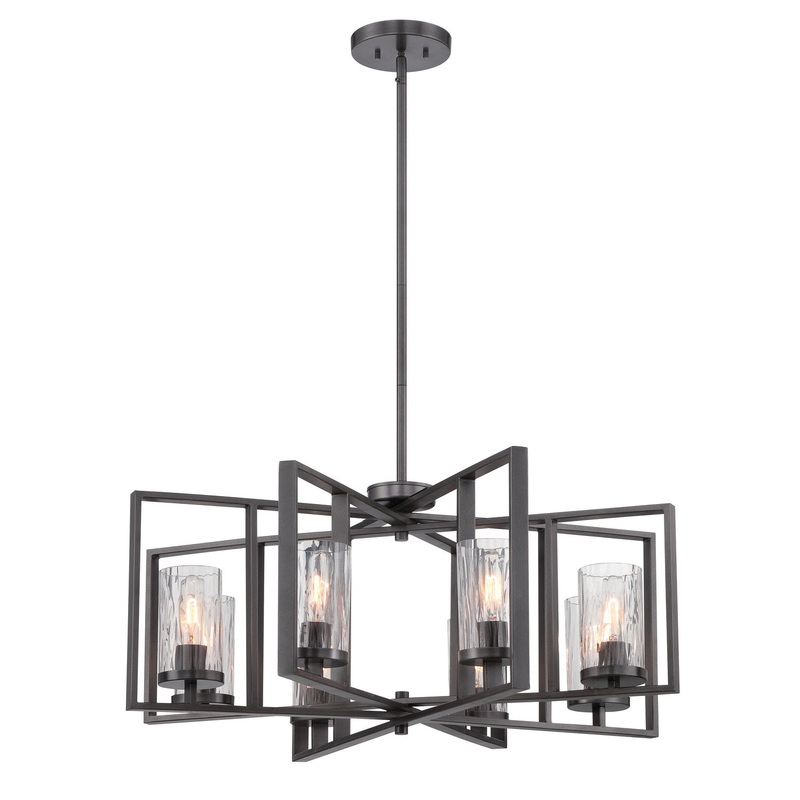Elements Eight Light Chandelier in Charcoal