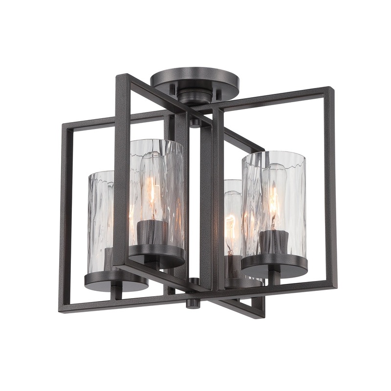 Elements Four Light Semi-Flush Mount in Charcoal