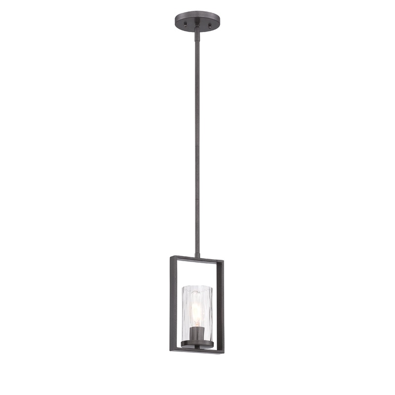 Elements One Light Mini Pendant in Charcoal