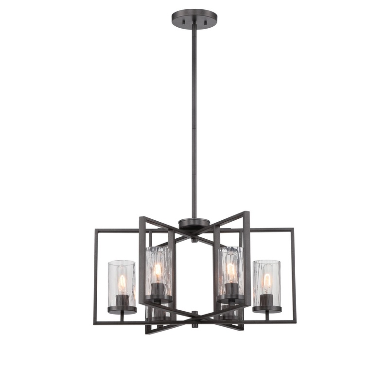 Elements Six Light Chandelier in Charcoal