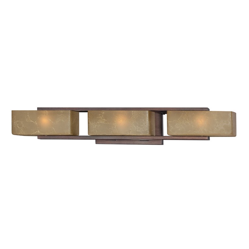 Facet Three Light Bath Bar in Tuscana