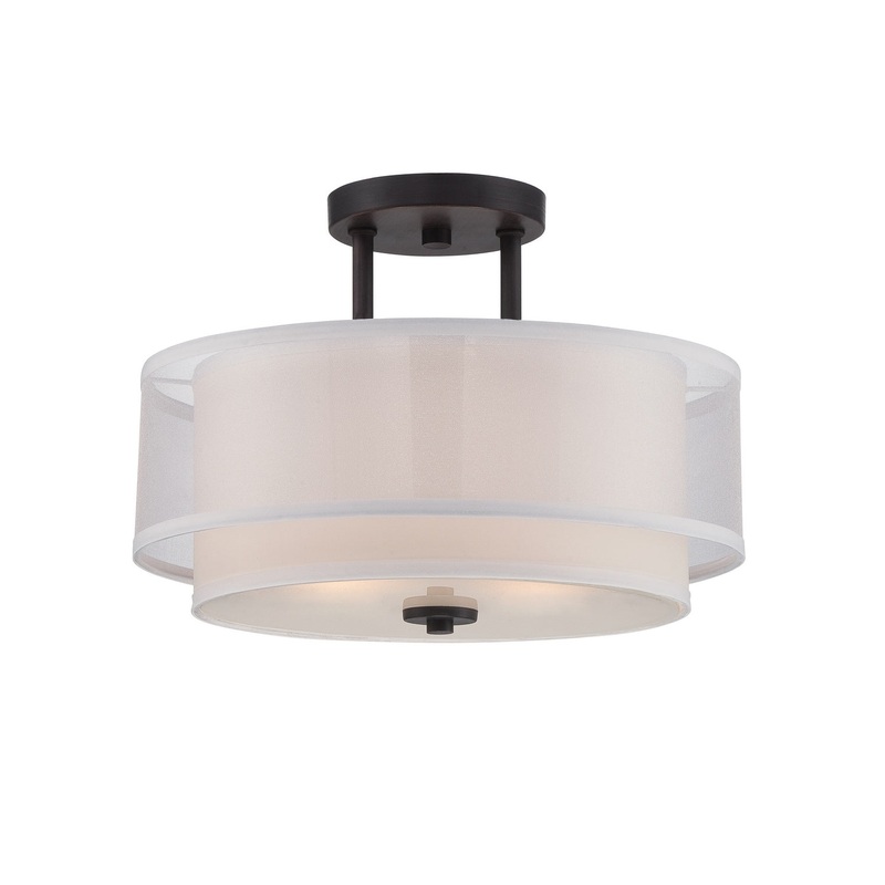 Fusion Two Light Semi-Flush Mount in Biscayne Bronze