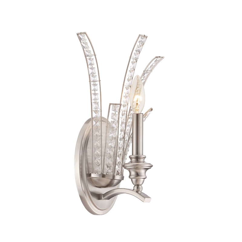 Grand Plazza One Light Wall Sconce in Satin Platinum