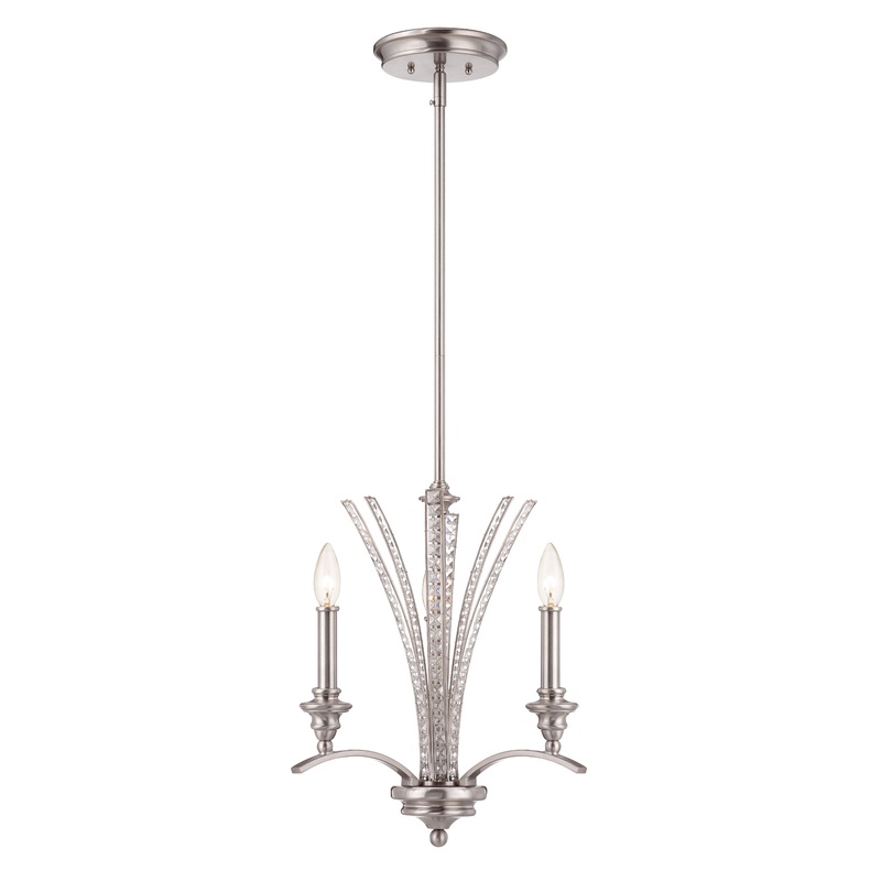 Grand Plazza Three Light Chandelier in Satin Platinum