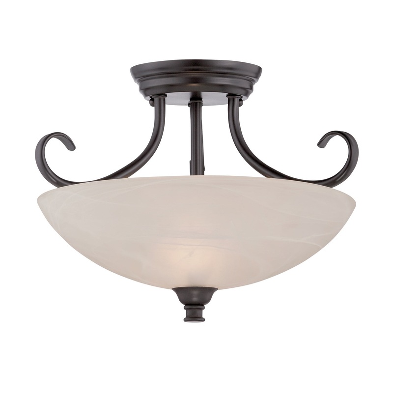 Kendall Two Light Semi-Flush Mount in Oil Rubbed Bronze