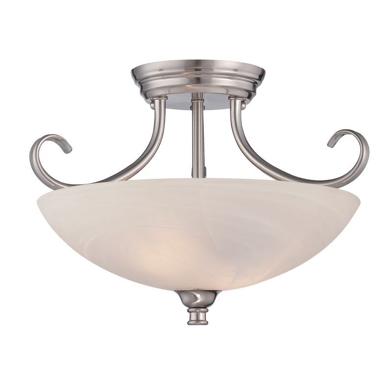 Kendall Two Light Semi-Flush Mount in Satin Platinum