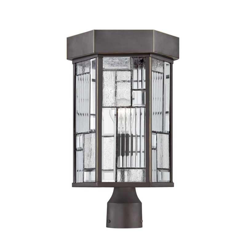 Kingsley One Light Post Lantern in Aged Bronze Patina