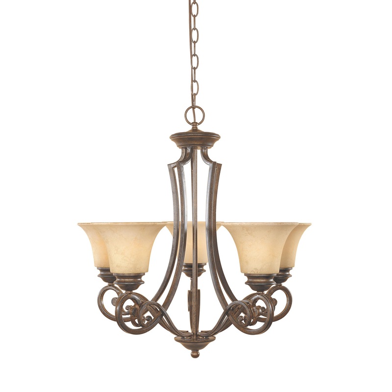 Mendocino Five Light Chandelier in Forged Sienna