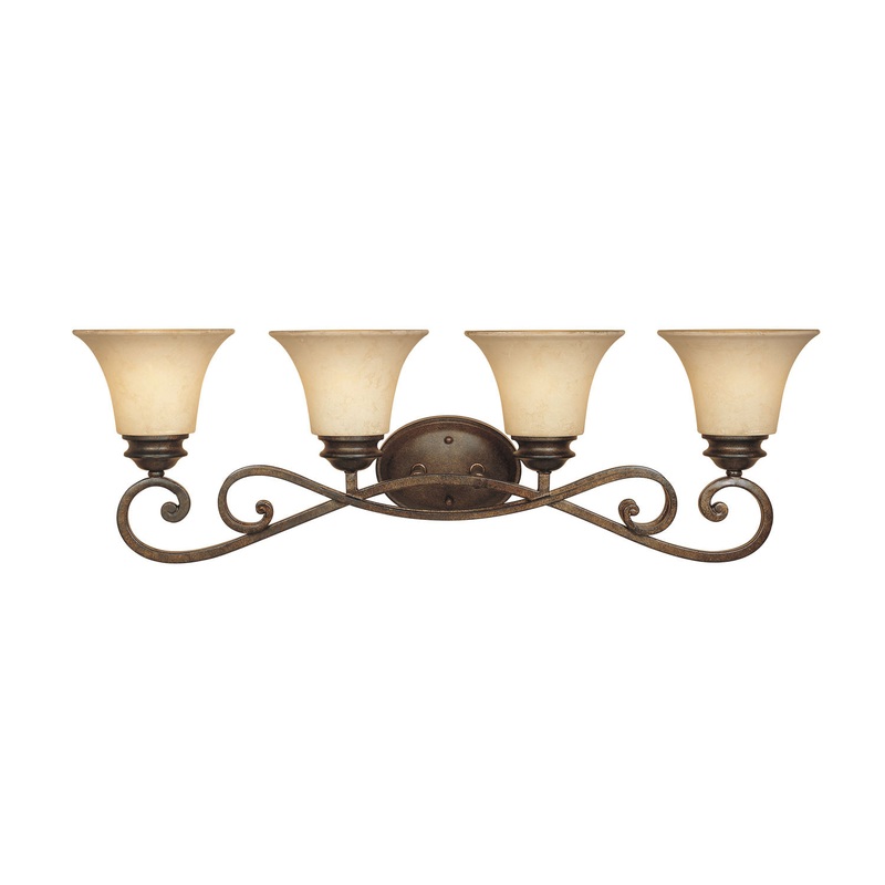 Mendocino Four Light Bath Bar in Forged Sienna