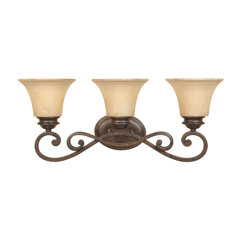 Mendocino Three Light Bath Bar in Forged Sienna