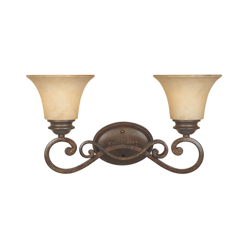 Mendocino Two Light Bath Bar in Forged Sienna