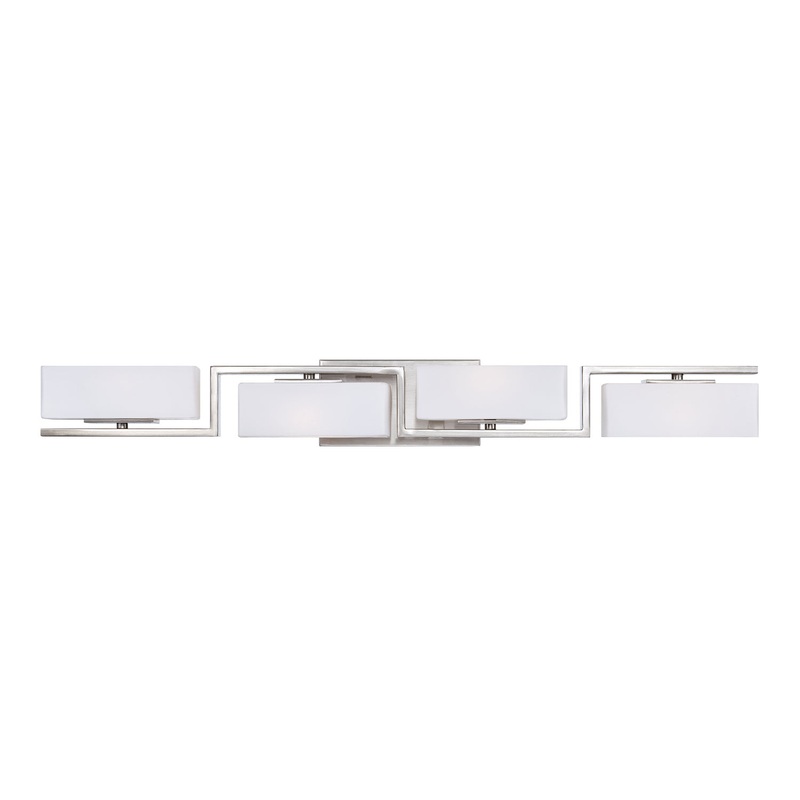 Meridian Four Light Bath Bar in Satin Platinum