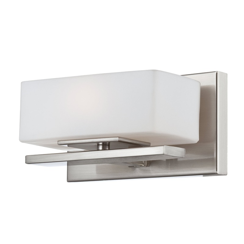 Meridian One Light Wall Sconce in Satin Platinum