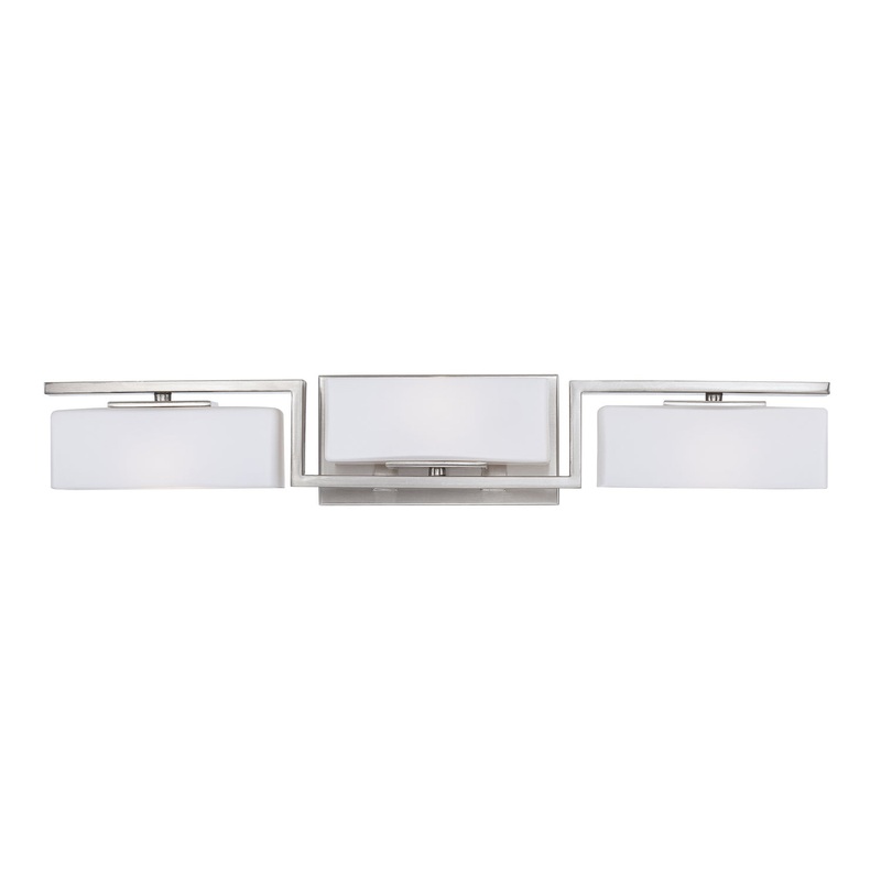 Meridian Three Light Bath Bar in Satin Platinum