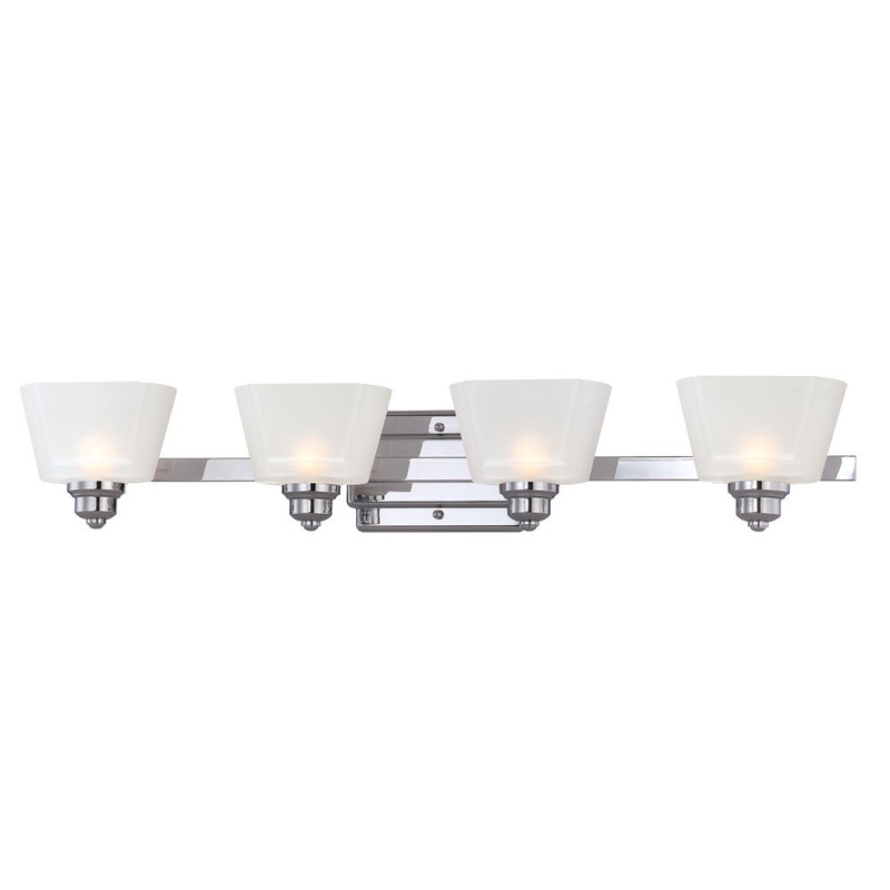 Metropolis Four Light Bath Bar in Chrome