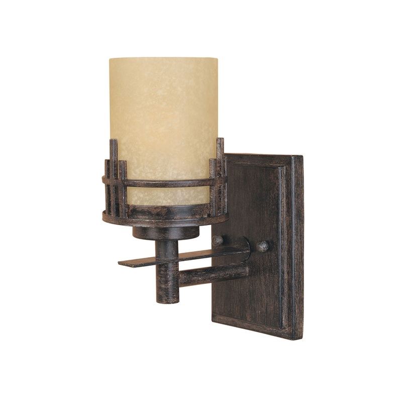 Mission Ridge One Light Wall Sconce in Warm Mahogany