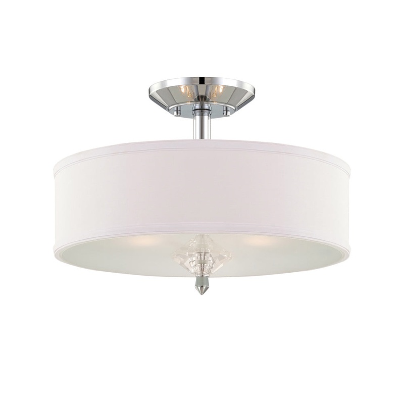 Palatial Three Light Semi-Flush Mount in Chrome