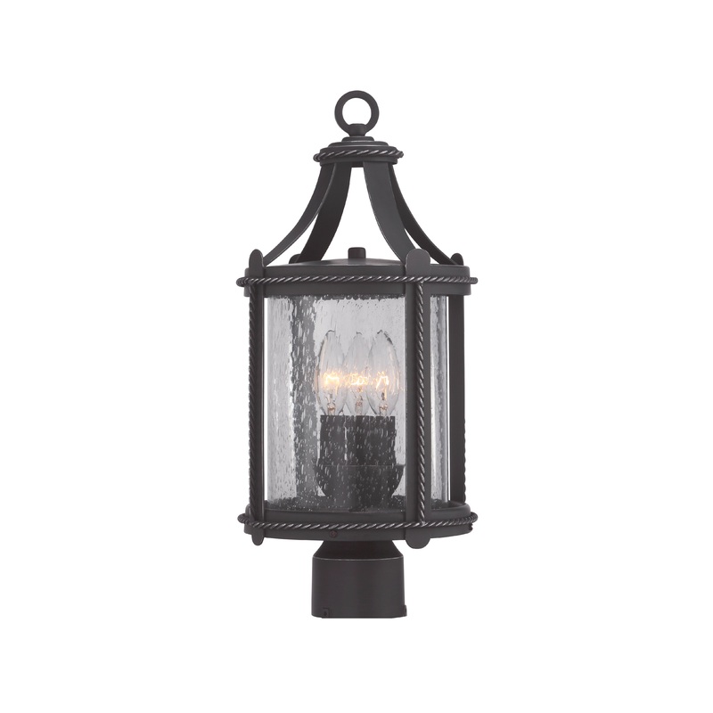 Palencia Three Light Post Lantern in Artisan Pardo Wash