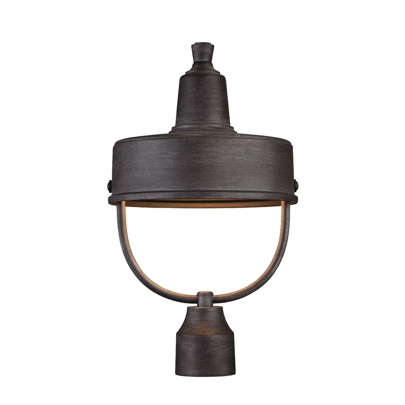 Portland-DS One Light Post Lantern in Weathered Pewter