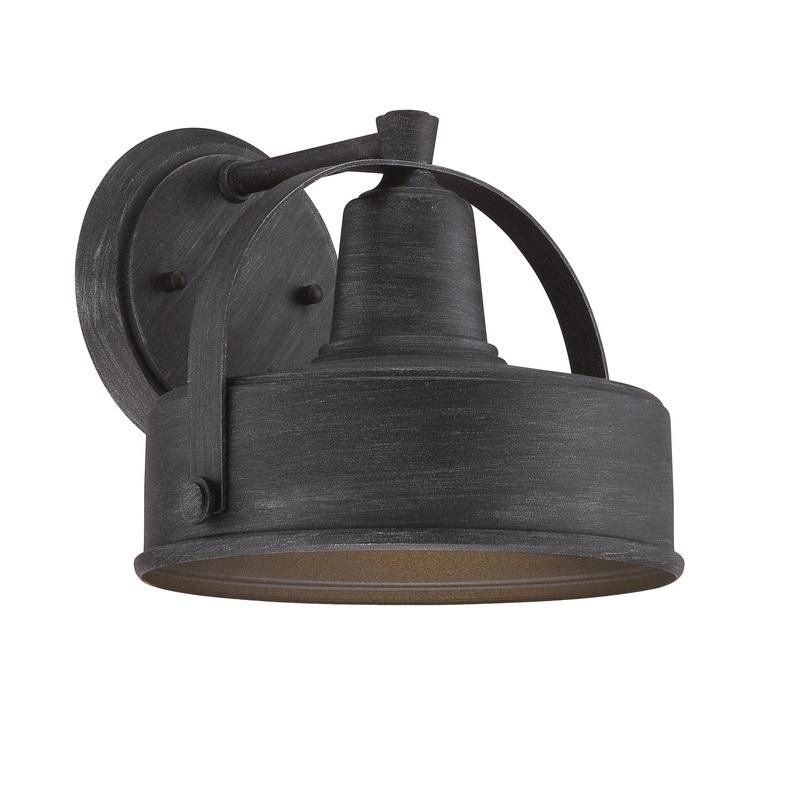 Portland-DS One Light Wall Lantern in Weathered Pewter