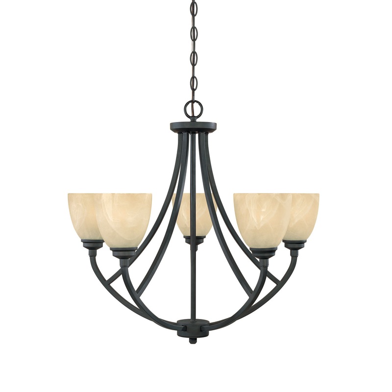Tackwood Five Light Chandelier in Burnished Bronze