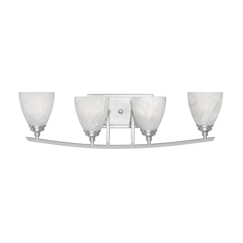 Tackwood Four Light Bath Bar in Satin Platinum