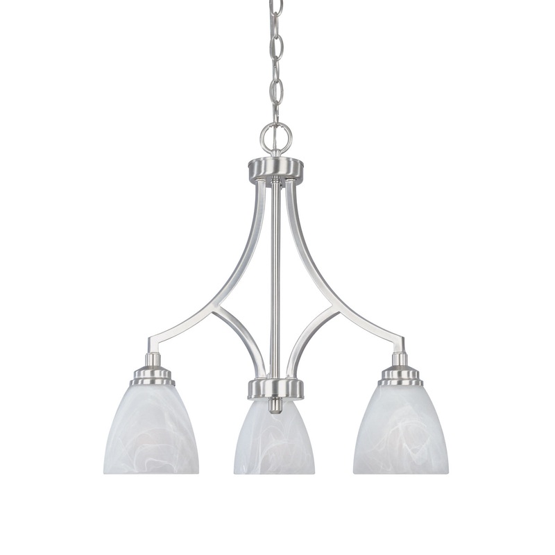Tackwood Three Light Chandelier in Satin Platinum