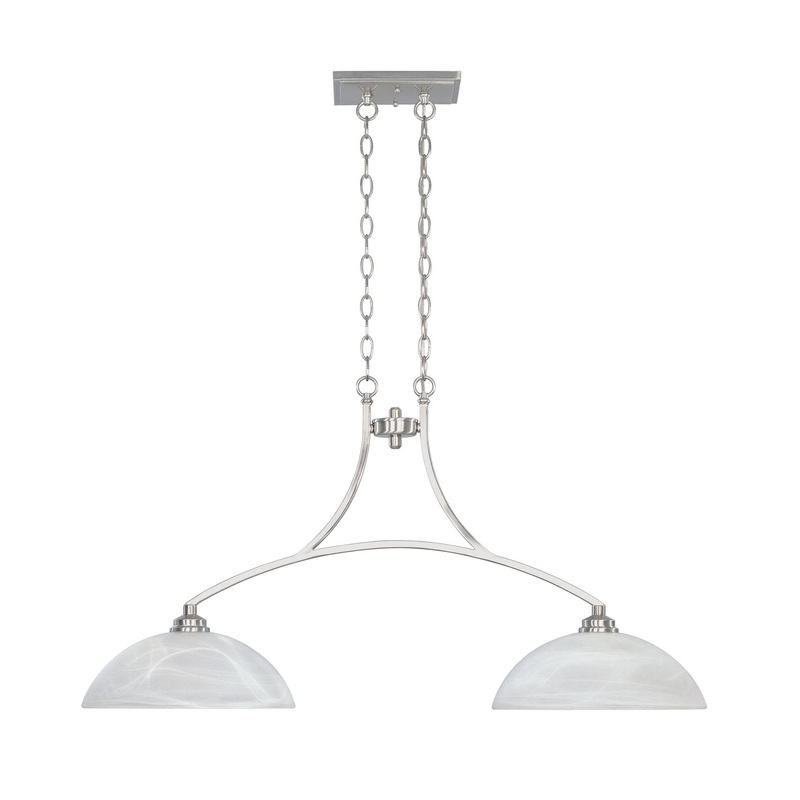 Tackwood Two Light Island Pendant in Satin Platinum