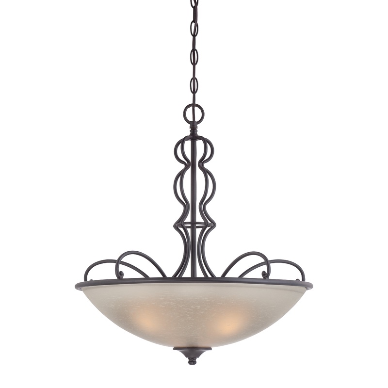Tangier Three Light Pendant in Natural Iron