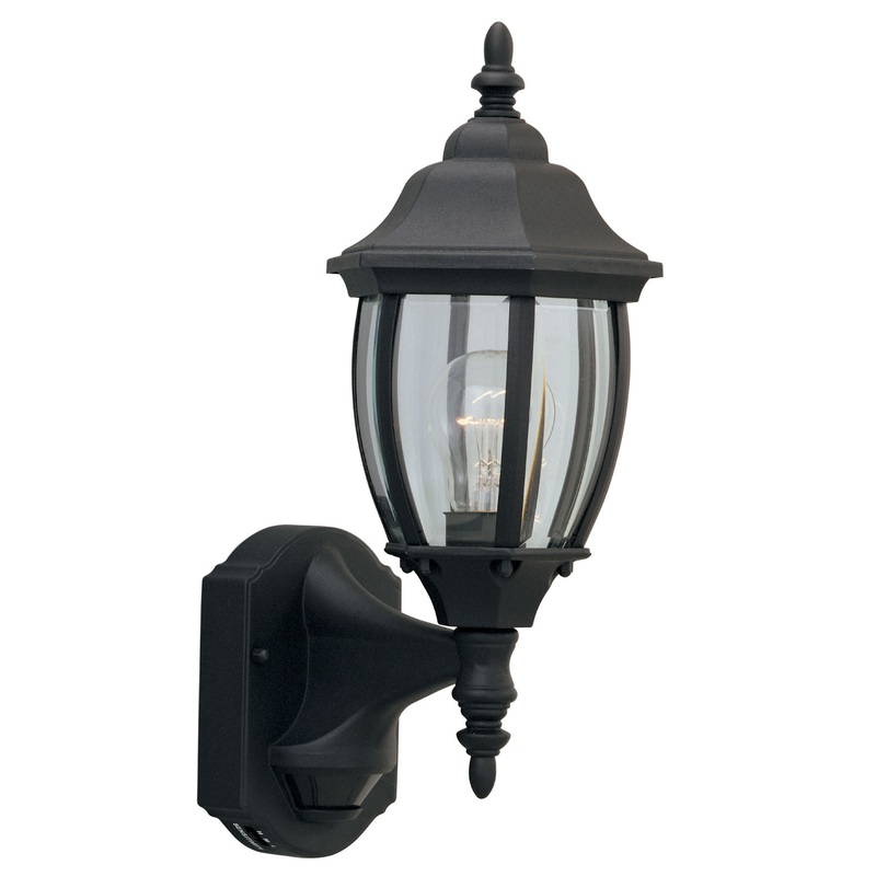 Tiverton One Light Wall Lantern - Motion Detector in Black