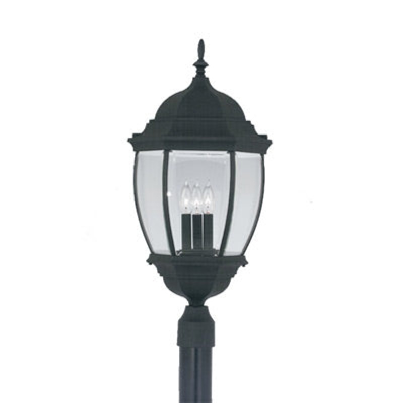 Tiverton Three Light Post Lantern in Black