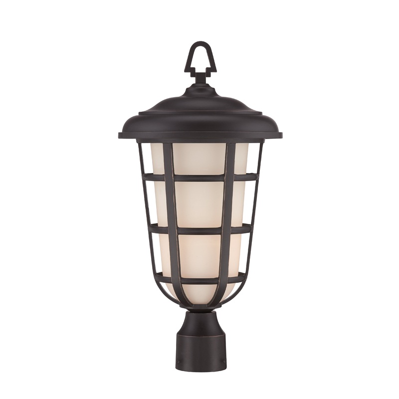 Triton One Light Post Lantern in Aged Bronze Patina