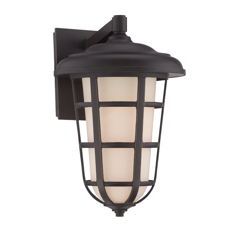 Triton One Light Wall Lantern in Aged Bronze Patina