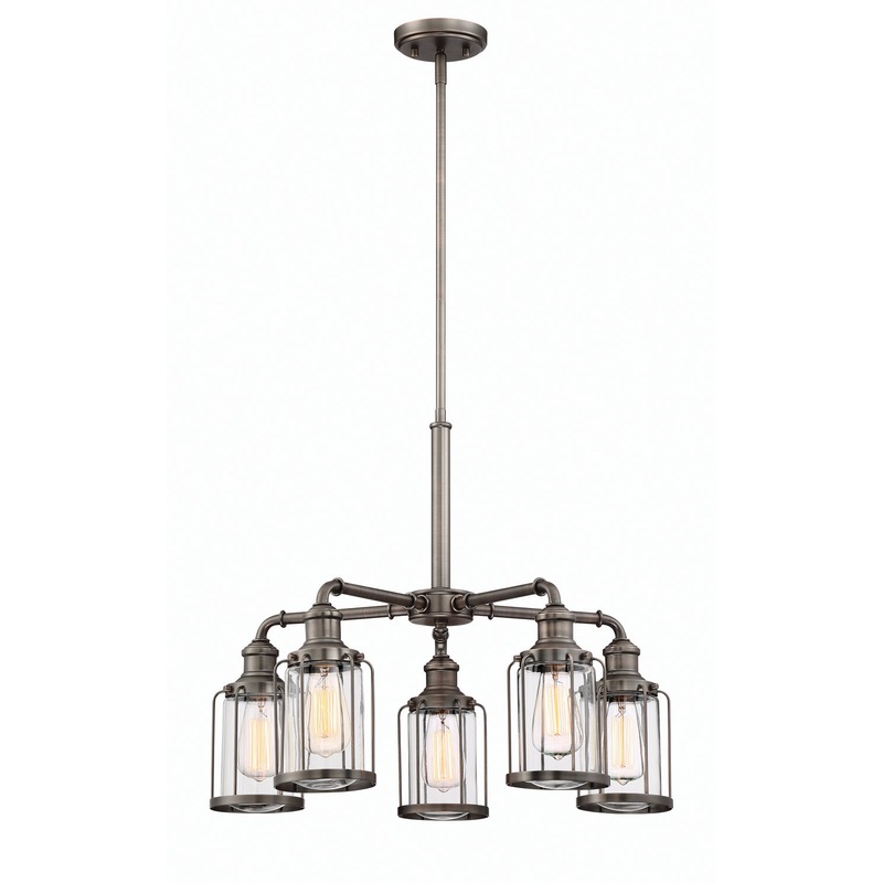 Anson Five Light Chandelier in Satin Copper Bronze