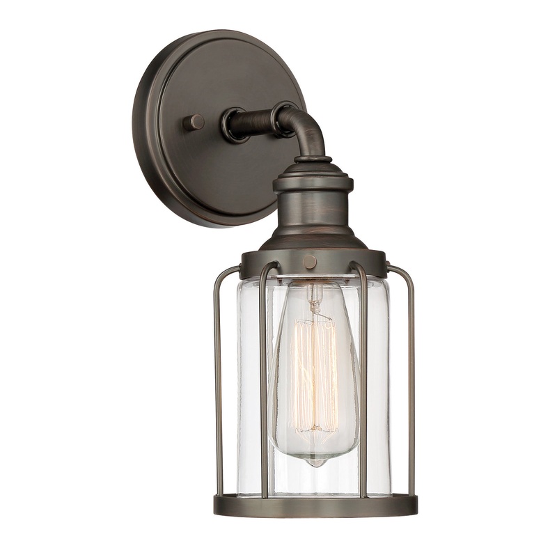 Anson One Light Wall Sconce in Satin Copper Bronze