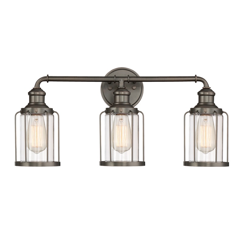Anson Three Light Bath Bar in Satin Copper Bronze