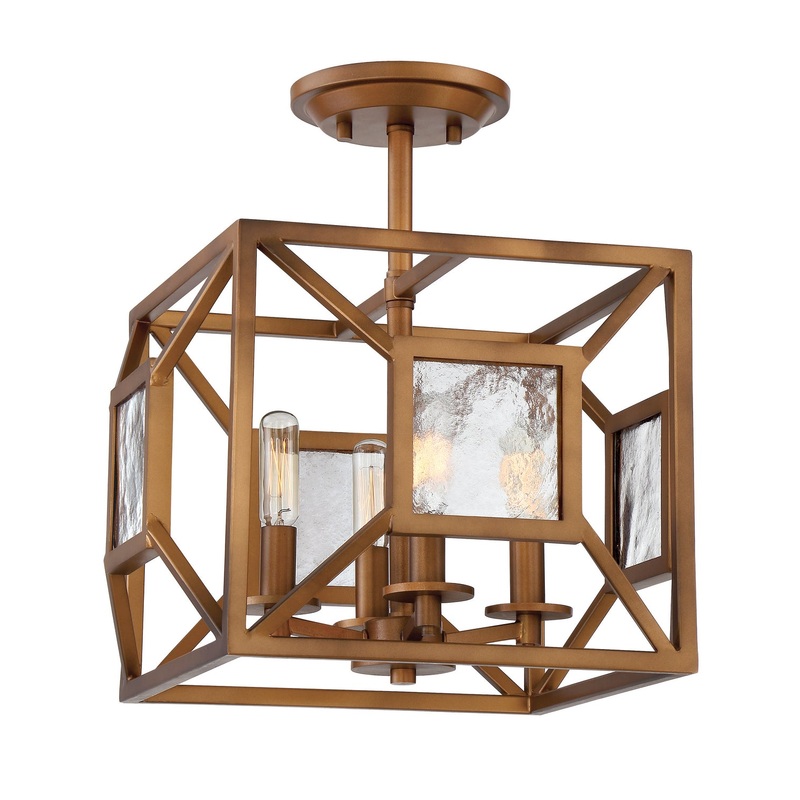 Athina Four Light Semi-Flush Mount in Gilded Bronze