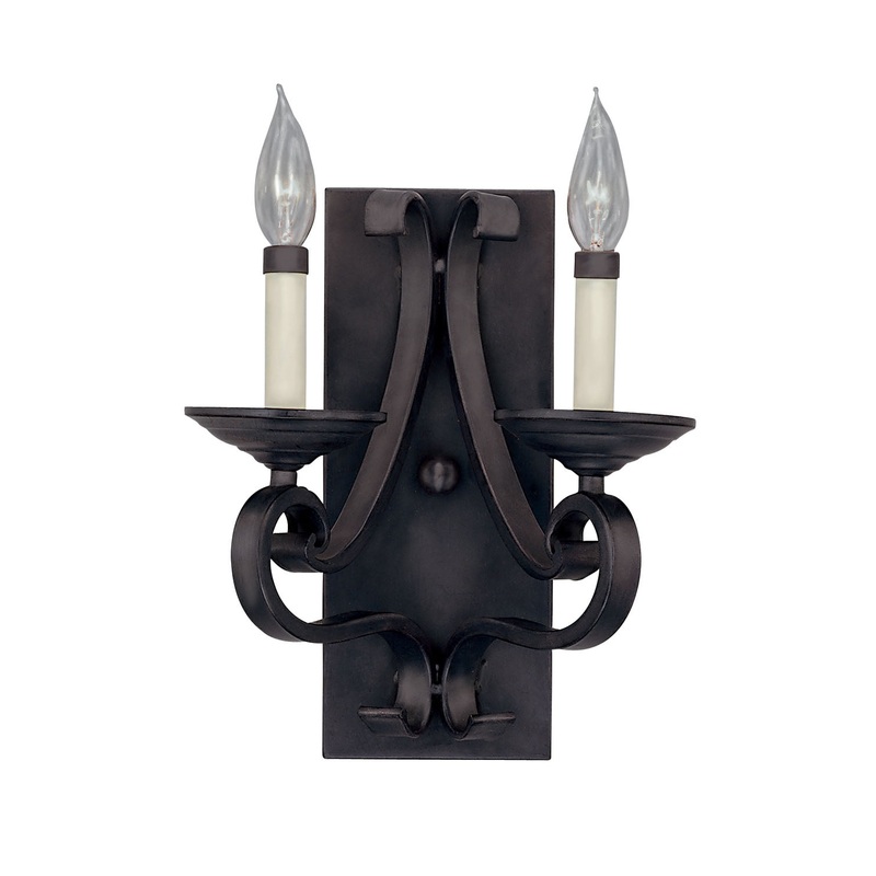 Barcelona Two Light Wall Sconce in Natural Iron