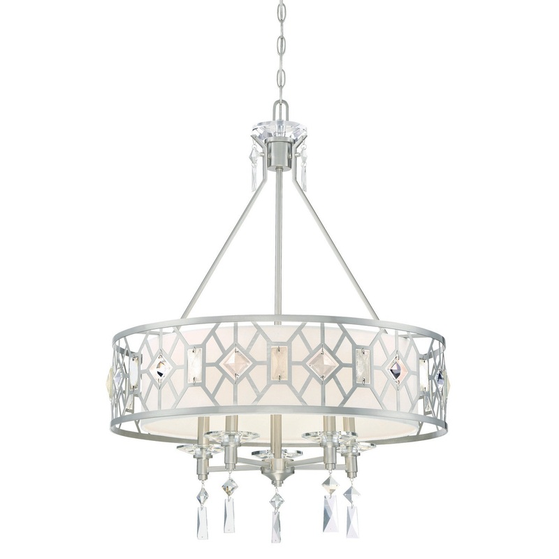 Brentwood Five Light Chandelier in Satin Platinum