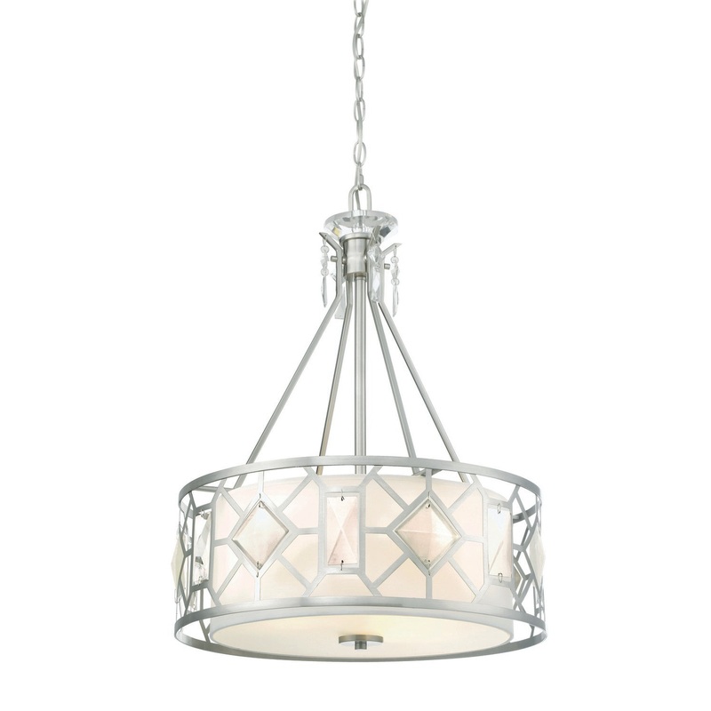 Brentwood Three Light Pendant in Satin Platinum