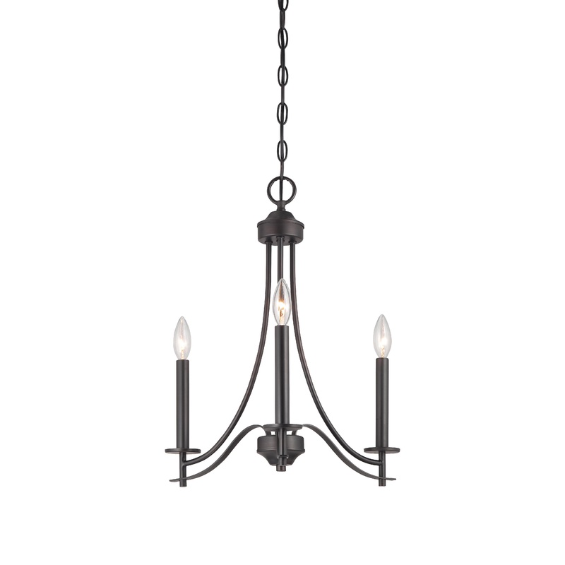 Cassina Three Light Chandelier in Biscayne Bronze