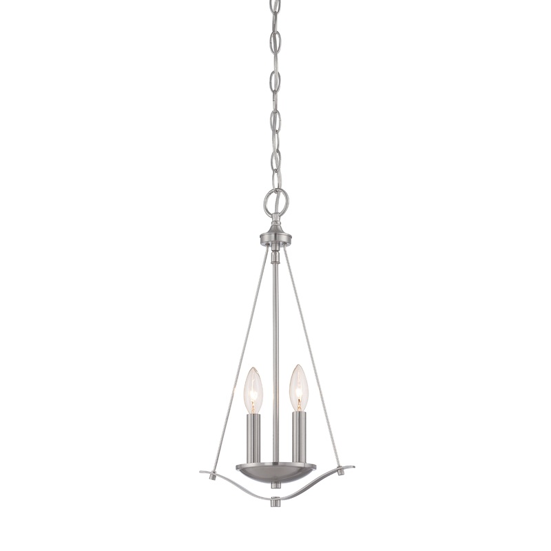 Cassina Two Light Mini Pendant in Satin Platinum